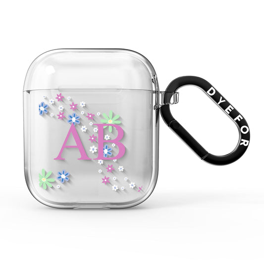 Personalised Floral Initials AirPods Clear Case