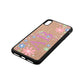 Personalised Floral Initials Rose Gold Pebble Leather iPhone Xs Max Case Side Angle
