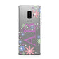 Personalised Floral Initials Samsung Galaxy S9 Plus Case on Silver phone