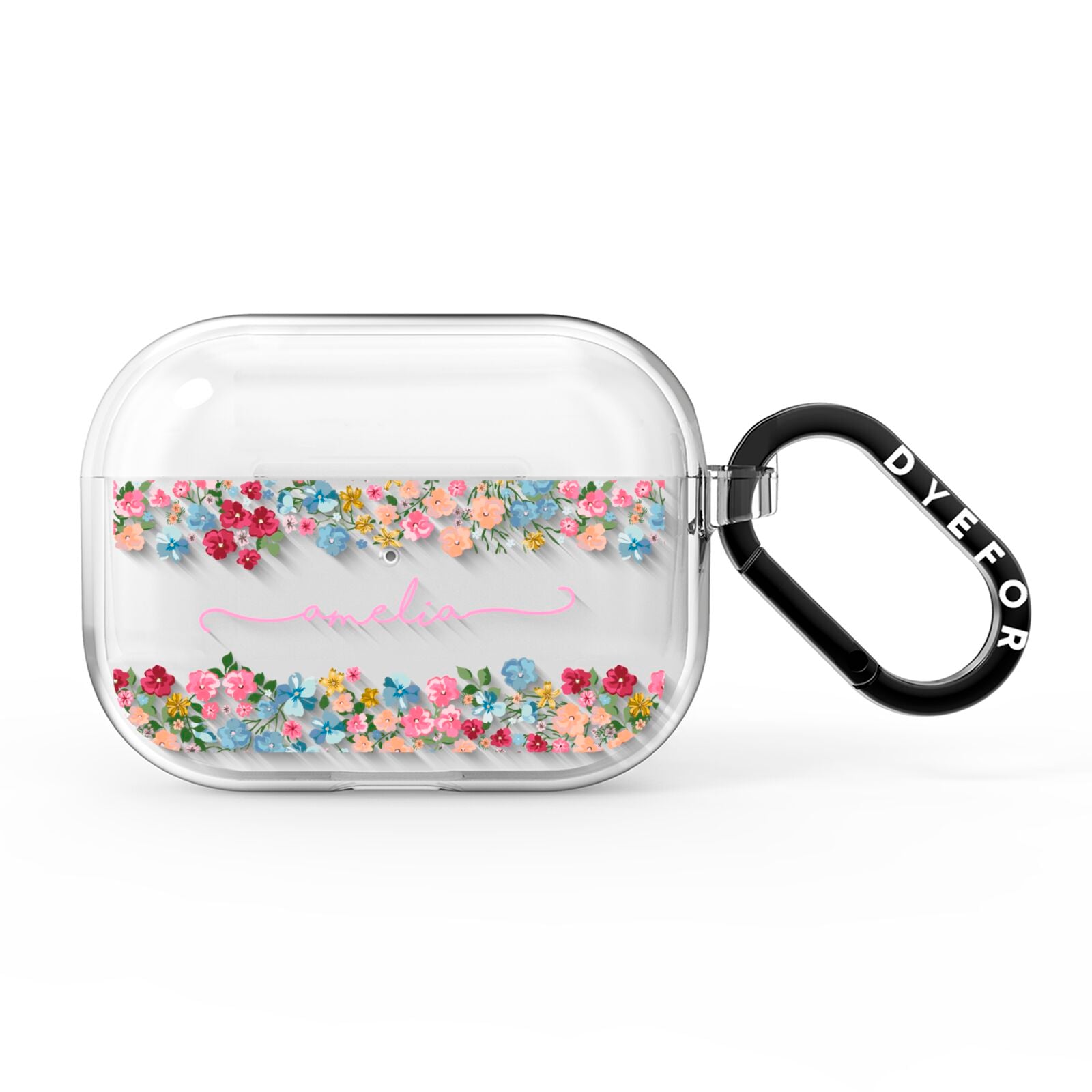 Personalised Floral Meadow AirPods Pro Clear Case