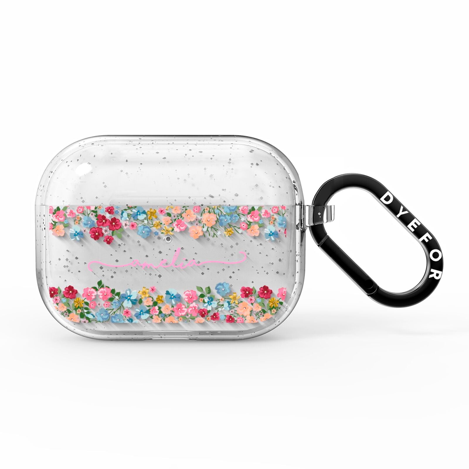 Personalised Floral Meadow AirPods Pro Glitter Case