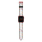 Personalised Floral Meadow Apple Watch Strap with Red Hardware