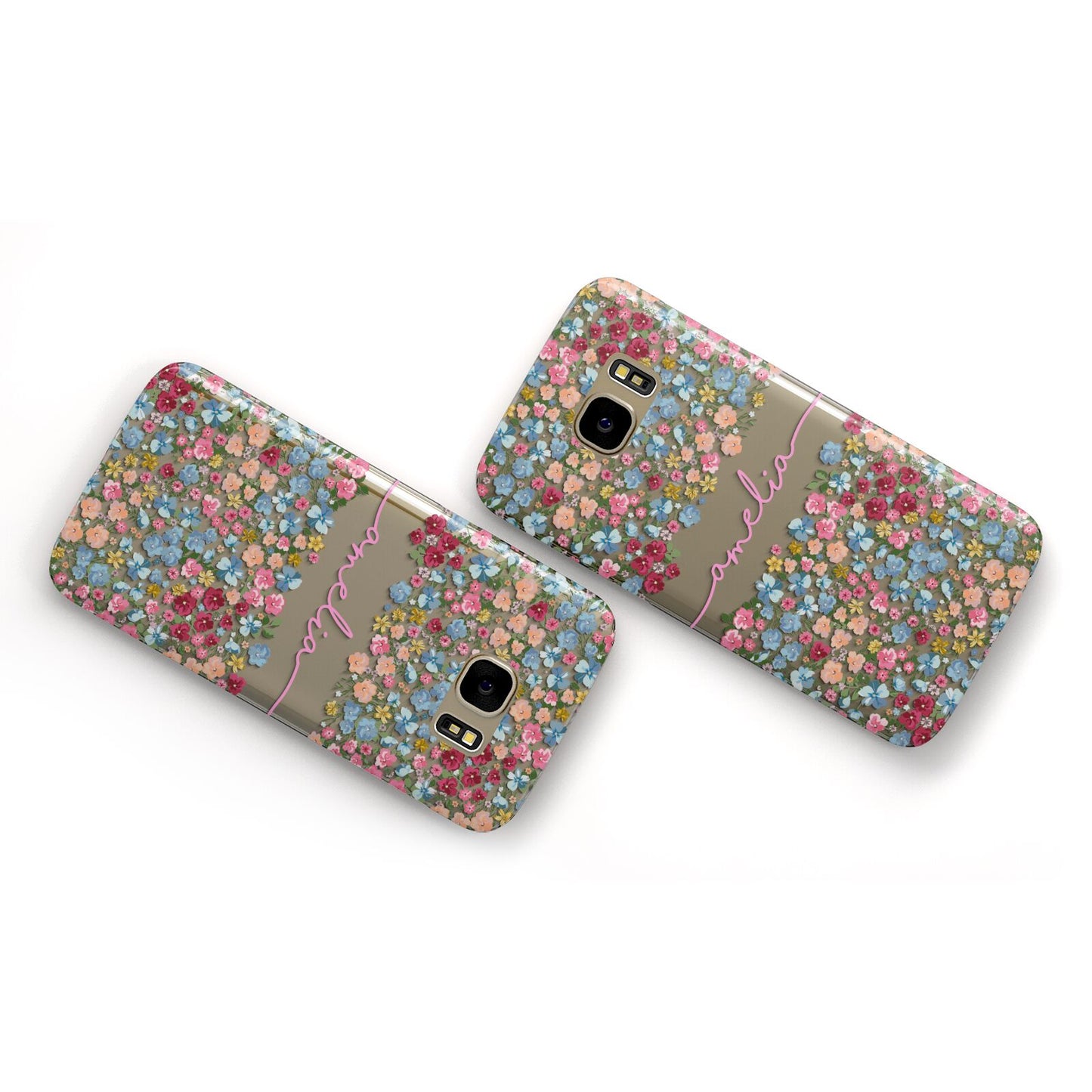 Personalised Floral Meadow Samsung Galaxy Case Flat Overview