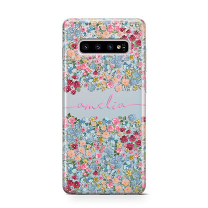 Personalised Floral Meadow Samsung Galaxy S10 Case