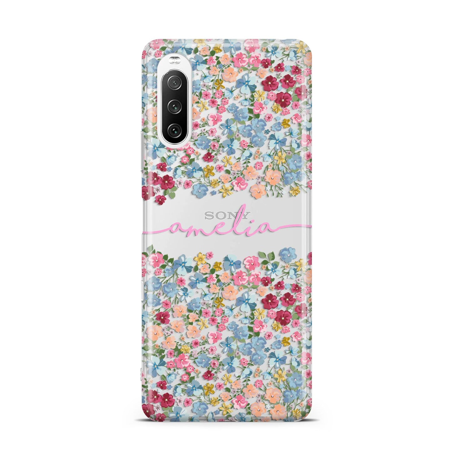 Personalised Floral Meadow Sony Xperia 10 III Case