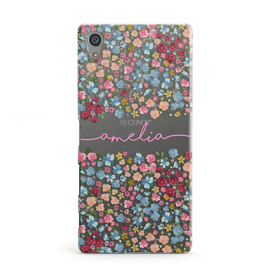 Personalised Floral Meadow Sony Xperia Case