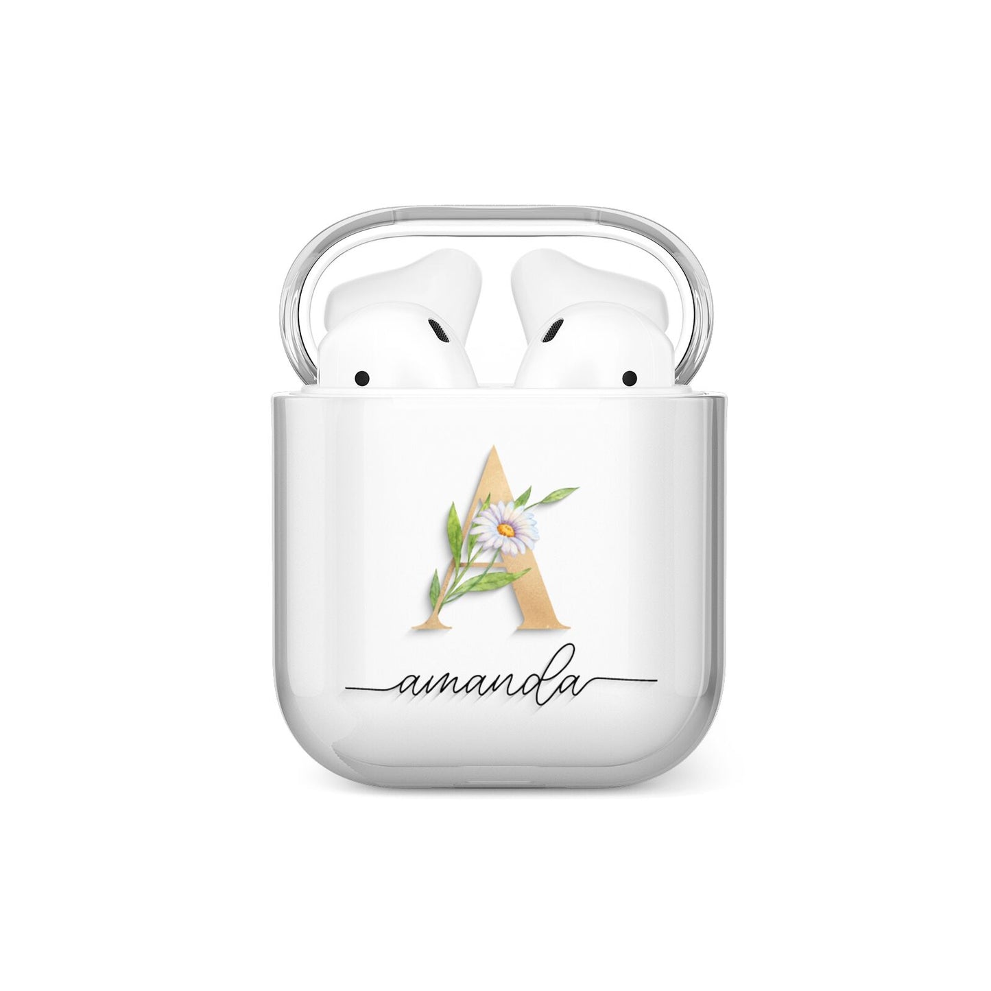 Personalised Floral Monogram AirPods Case
