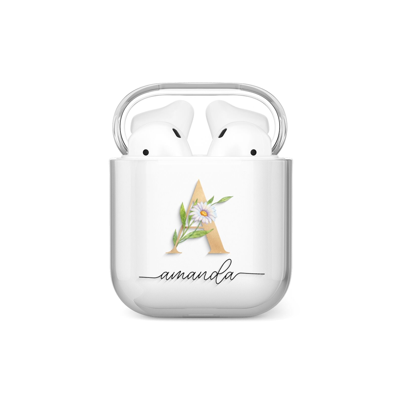 Personalised Floral Monogram AirPods Case
