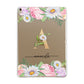 Personalised Floral Monogram Apple iPad Gold Case