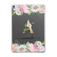 Personalised Floral Monogram Apple iPad Grey Case