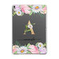 Personalised Floral Monogram Apple iPad Grey Case