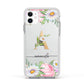 Personalised Floral Monogram Apple iPhone 11 in White with White Impact Case