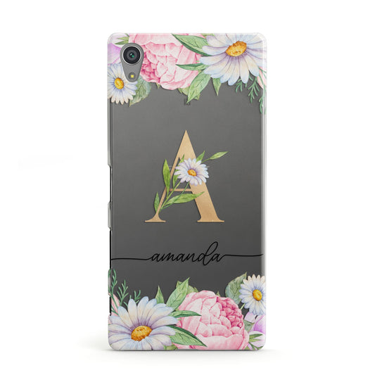 Personalised Floral Monogram Sony Xperia Case