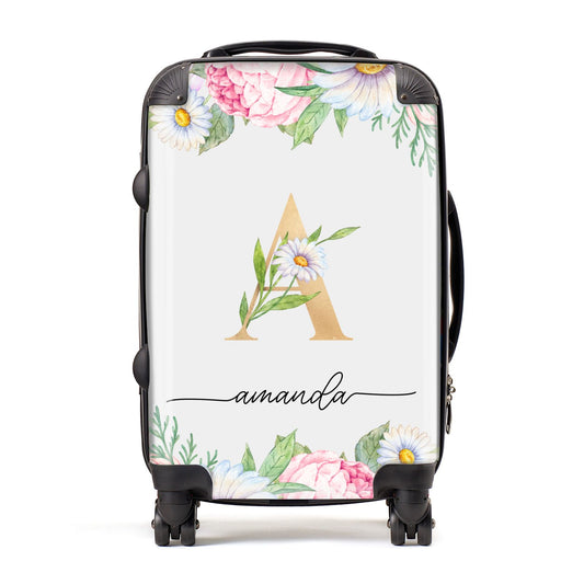 Personalised Floral Monogram Suitcase