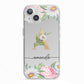 Personalised Floral Monogram iPhone 13 TPU Impact Case with White Edges