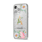 Personalised Floral Monogram iPhone 14 Pro Max Glitter Tough Case Silver Angled Image