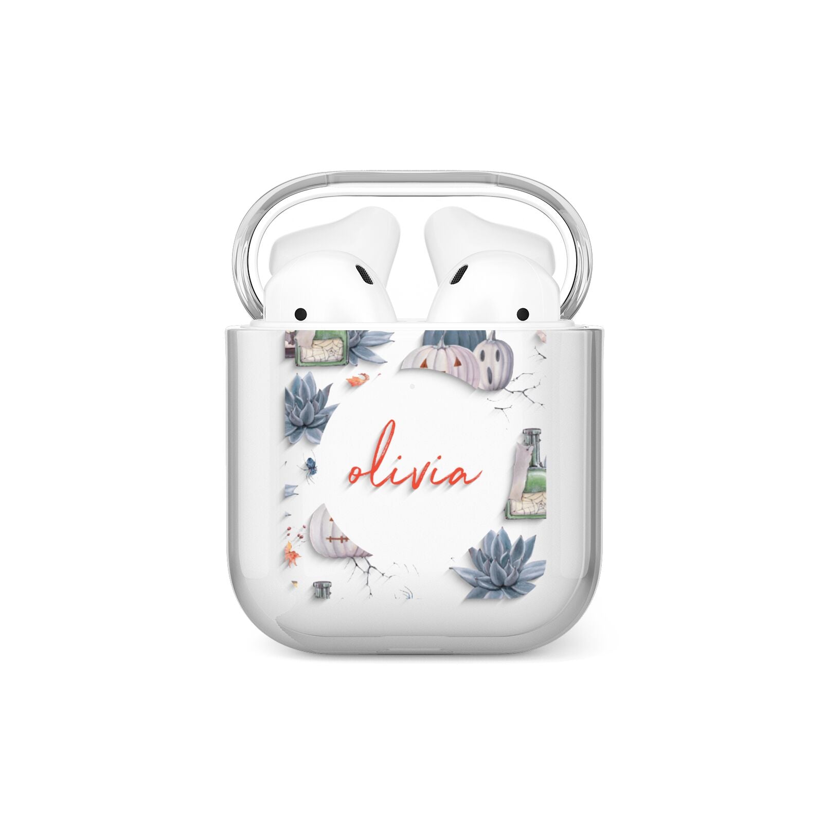 Personalised Floral Name Halloween AirPods Case