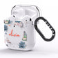 Personalised Floral Name Halloween AirPods Clear Case Side Image