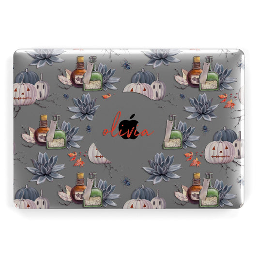 Personalised Floral Name Halloween Apple MacBook Case