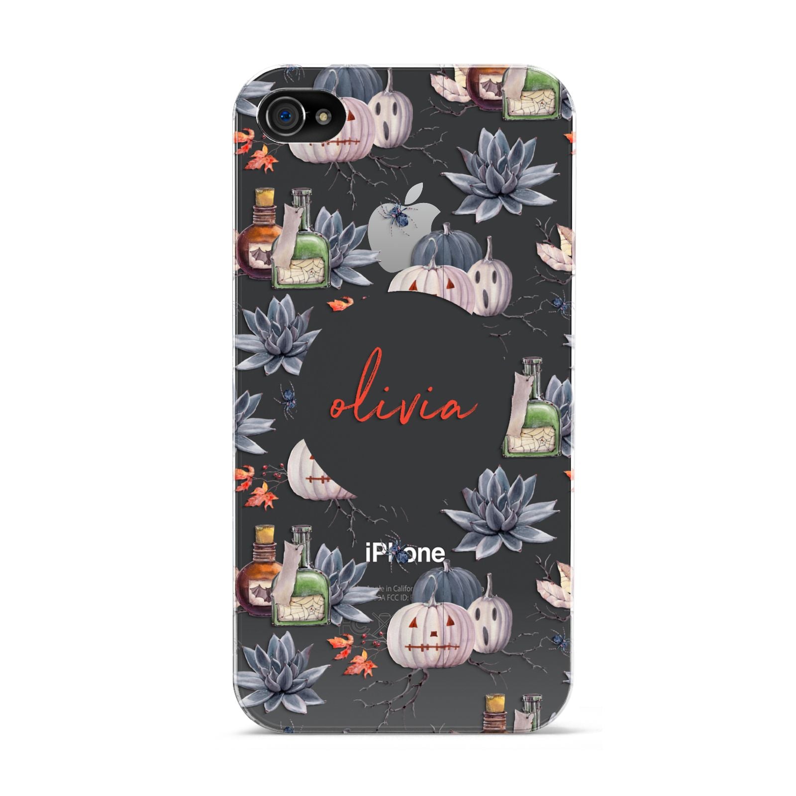 Personalised Floral Name Halloween Apple iPhone 4s Case