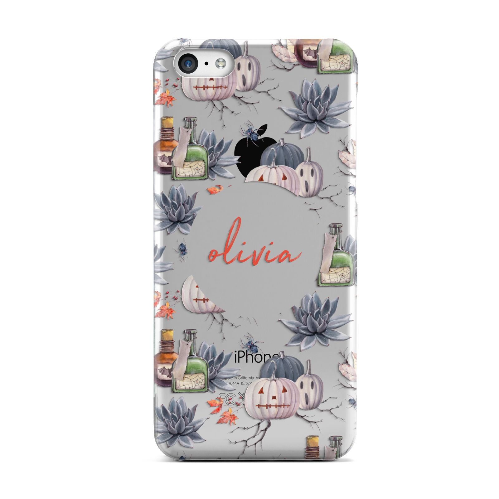 Personalised Floral Name Halloween Apple iPhone 5c Case