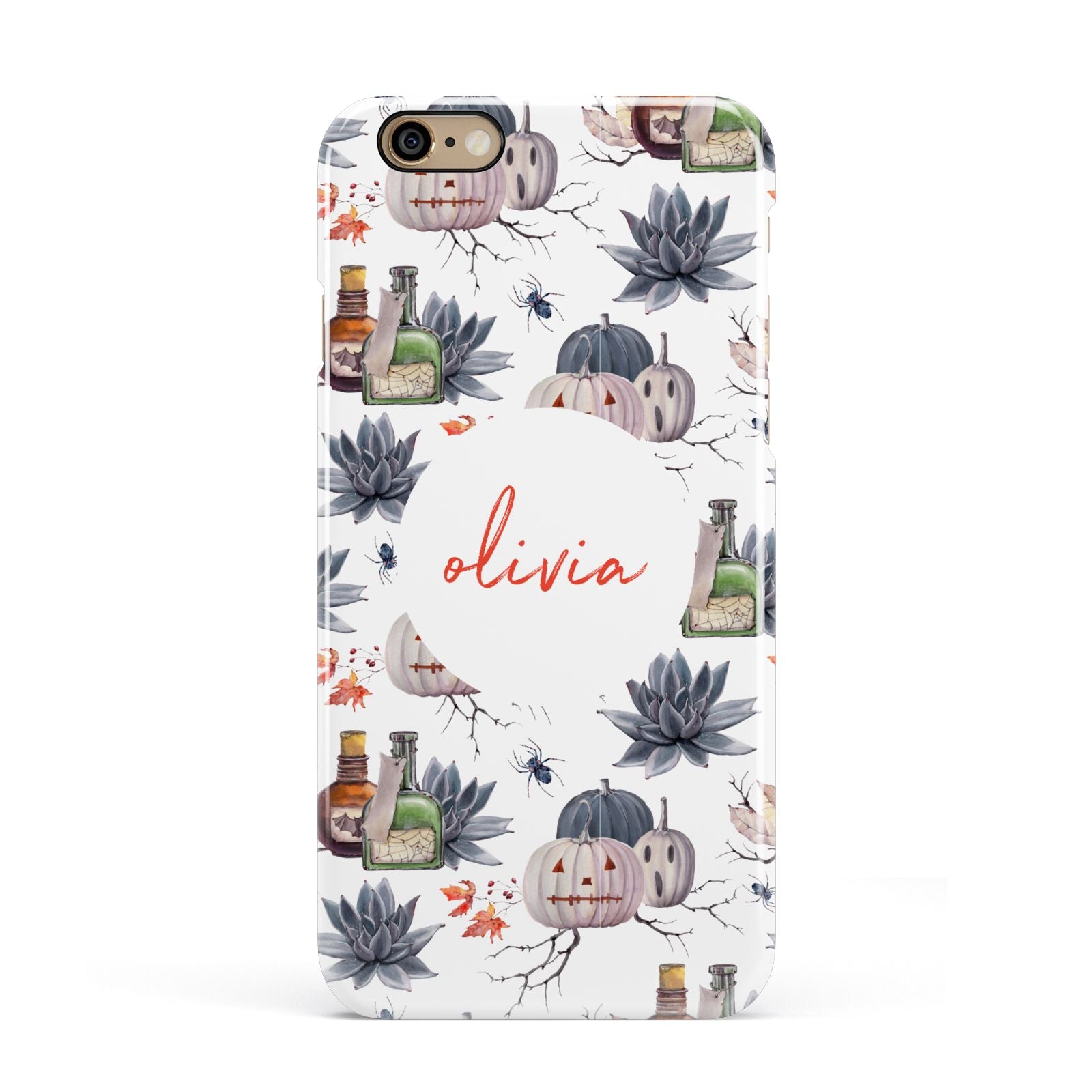 Personalised Floral Name Halloween Apple iPhone 6 3D Snap Case