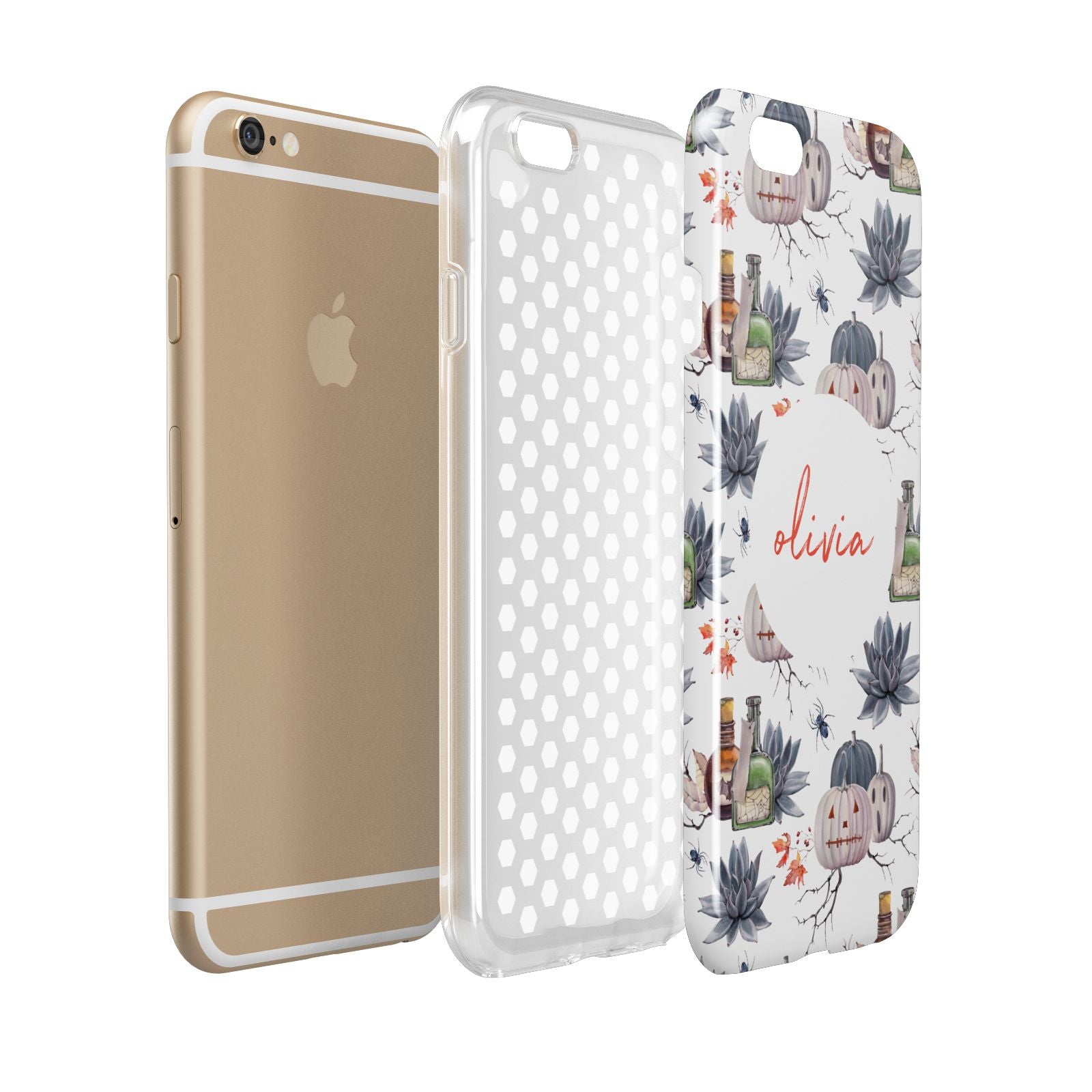 Personalised Floral Name Halloween Apple iPhone 6 3D Tough Case Expanded view