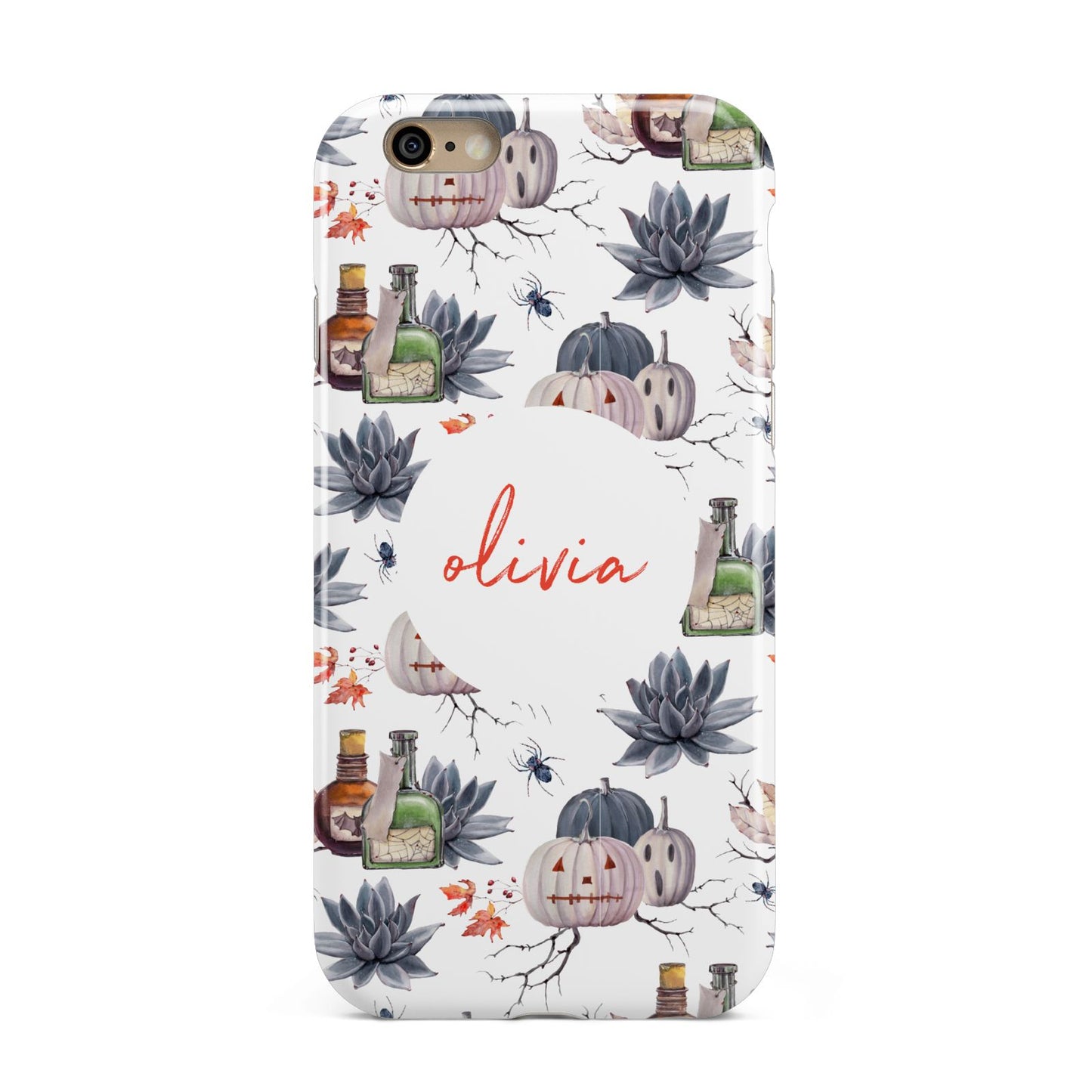 Personalised Floral Name Halloween Apple iPhone 6 3D Tough Case