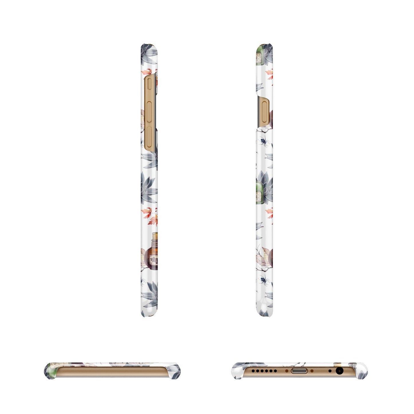 Personalised Floral Name Halloween Apple iPhone 6 3D Wrap Snap Case Angled Images