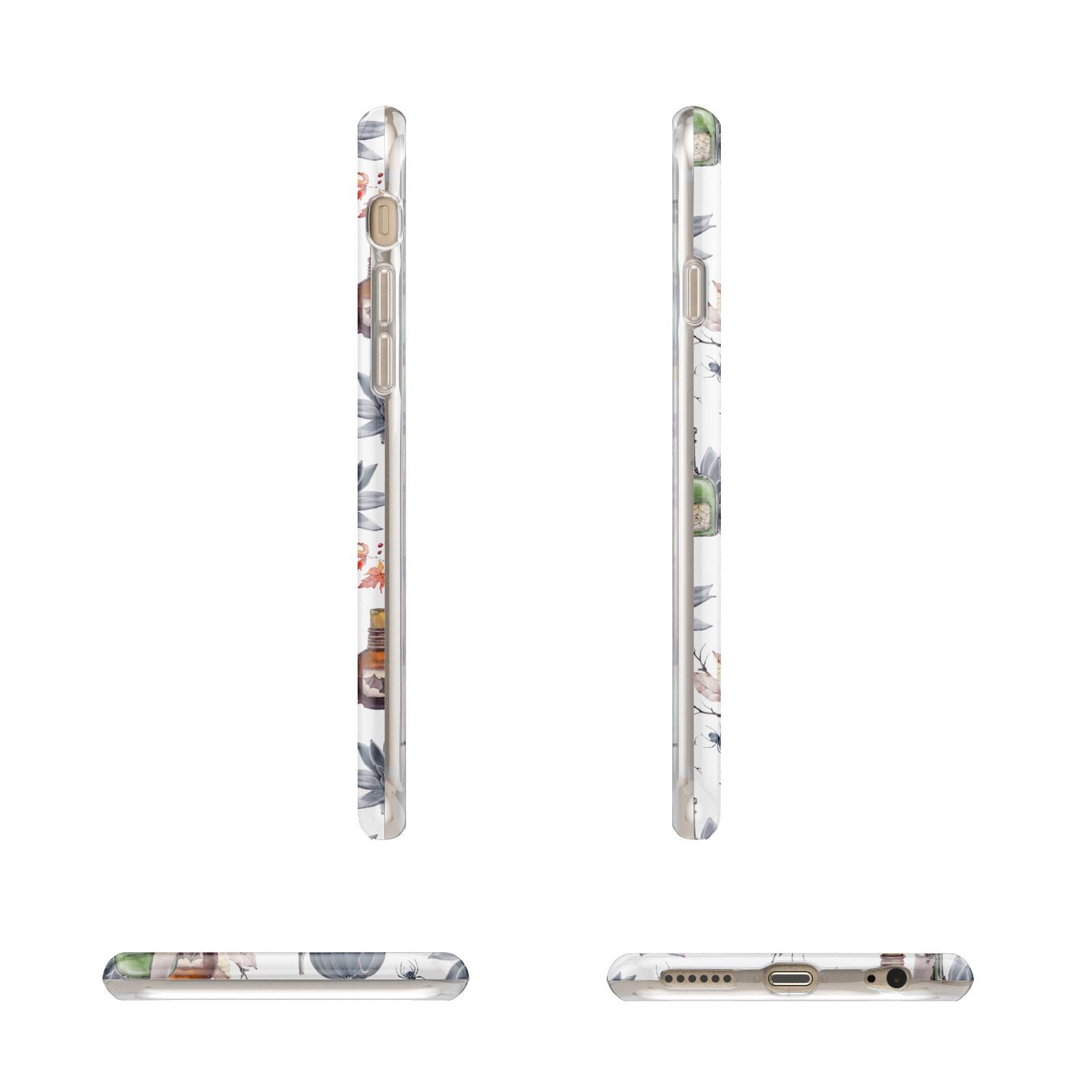 Personalised Floral Name Halloween Apple iPhone 6 3D Wrap Tough Case Alternative Image Angles