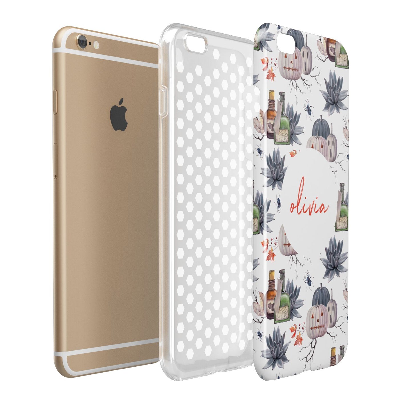 Personalised Floral Name Halloween Apple iPhone 6 Plus 3D Tough Case Expand Detail Image