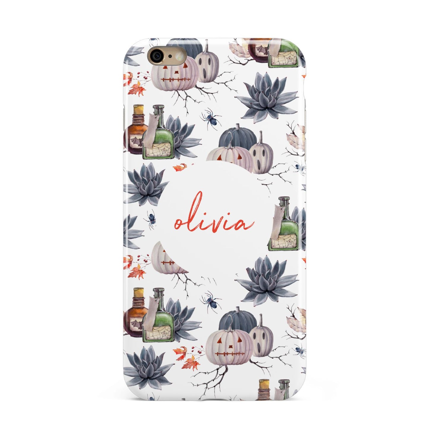 Personalised Floral Name Halloween Apple iPhone 6 Plus 3D Tough Case