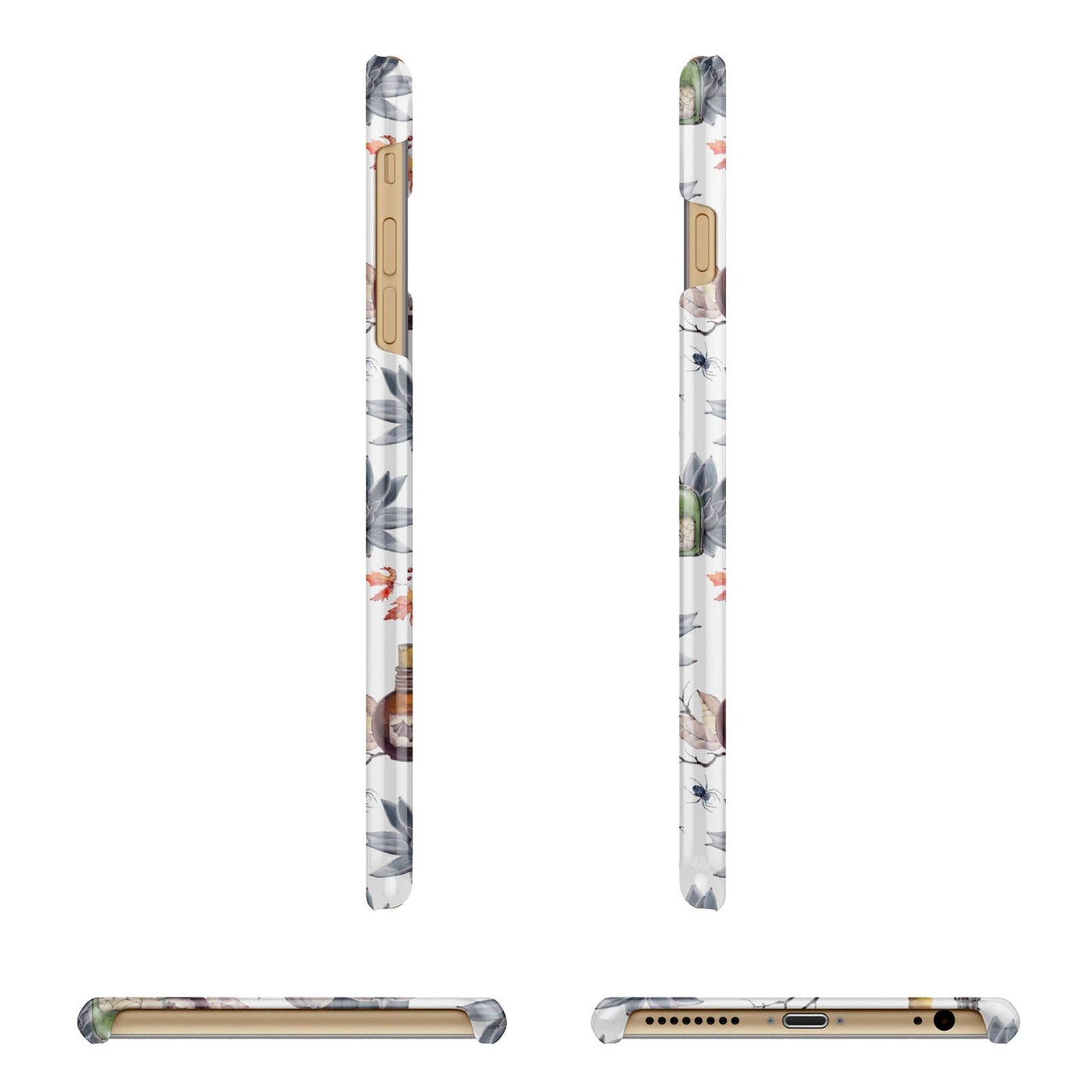 Personalised Floral Name Halloween Apple iPhone 6 Plus 3D Wrap Snap Case Angled Images