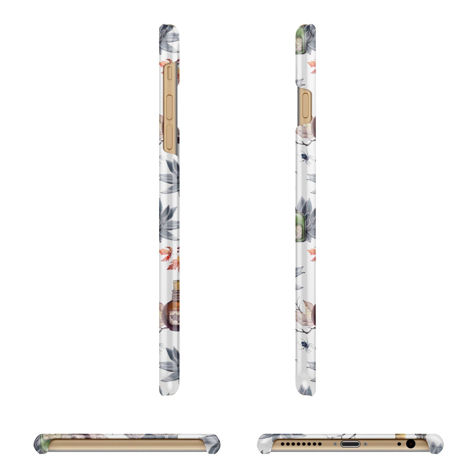 Personalised Floral Name Halloween Apple iPhone 6 Plus 3D Wrap Snap Case Angled Images