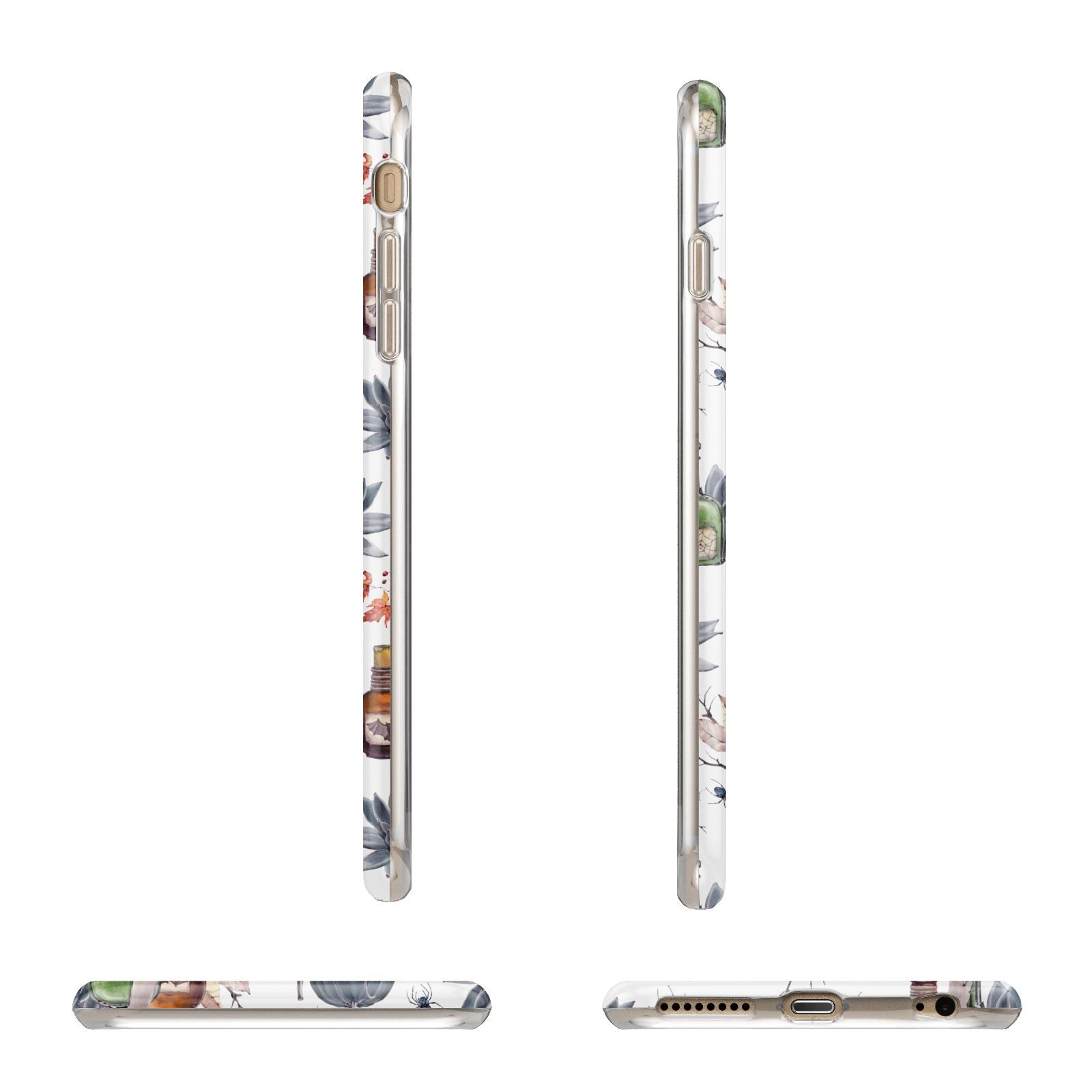 Personalised Floral Name Halloween Apple iPhone 6 Plus 3D Wrap Tough Case Alternative Image Angles