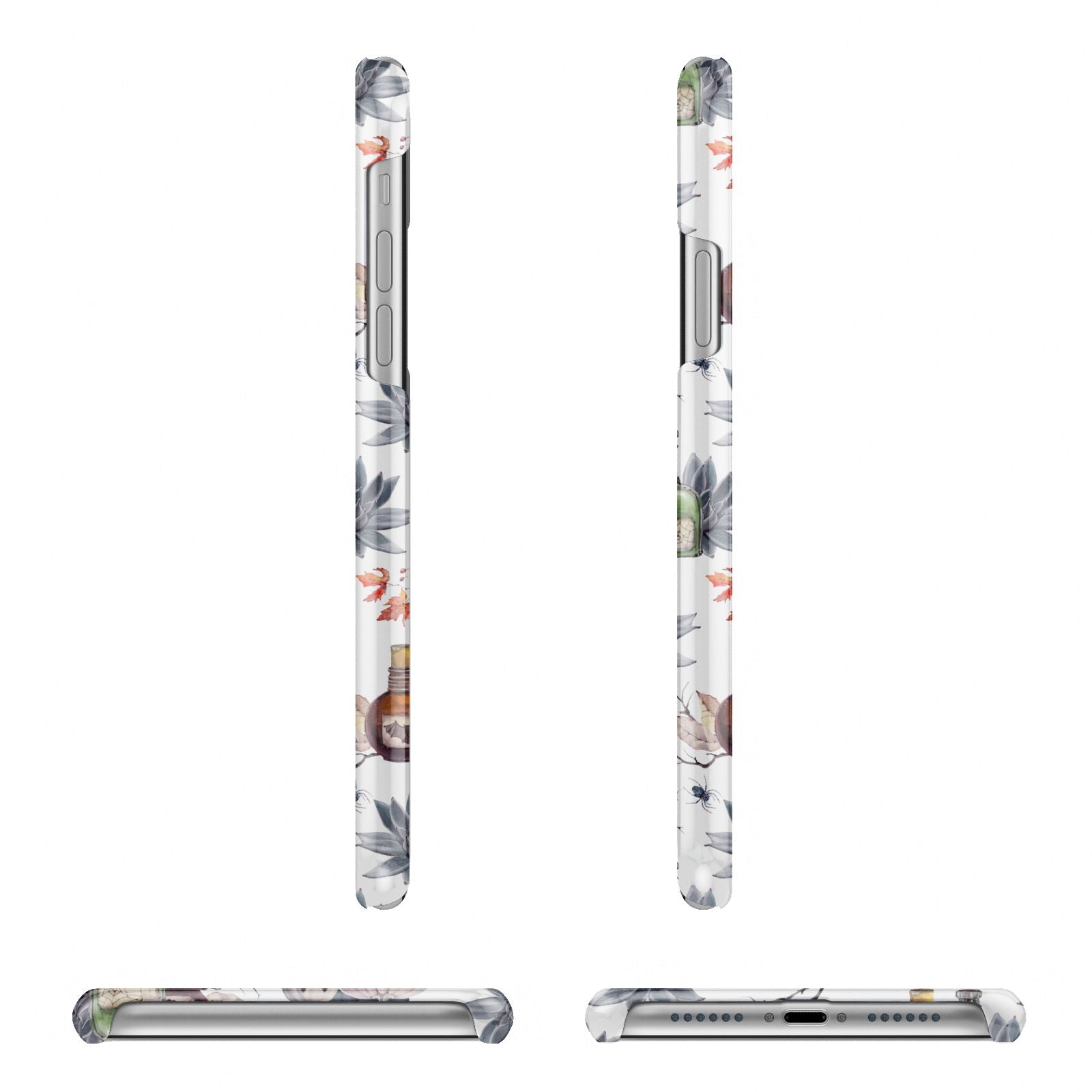 Personalised Floral Name Halloween Apple iPhone XR 3D Wrap Snap Case Angled Images on White Phone