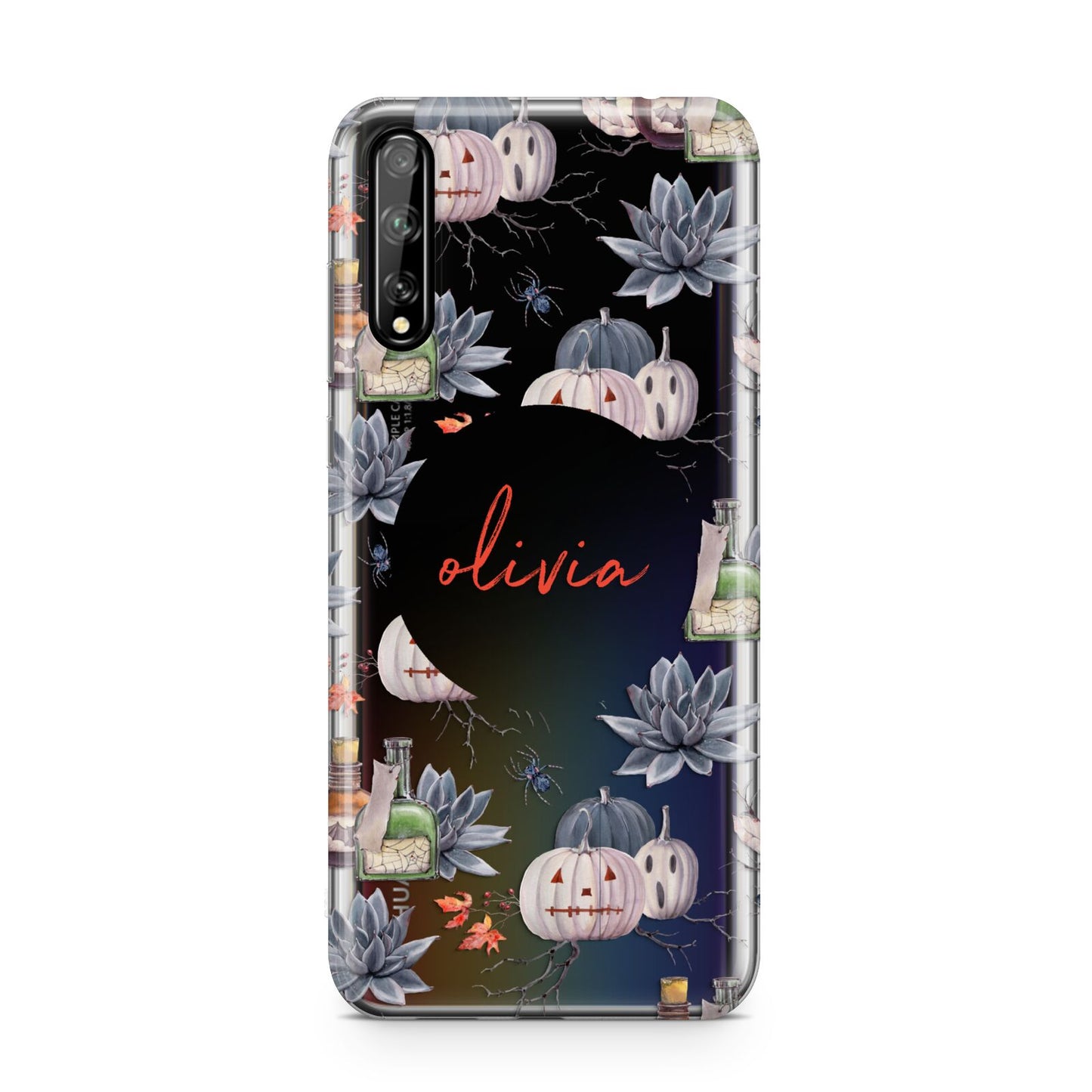 Personalised Floral Name Halloween Huawei Enjoy 10s Phone Case