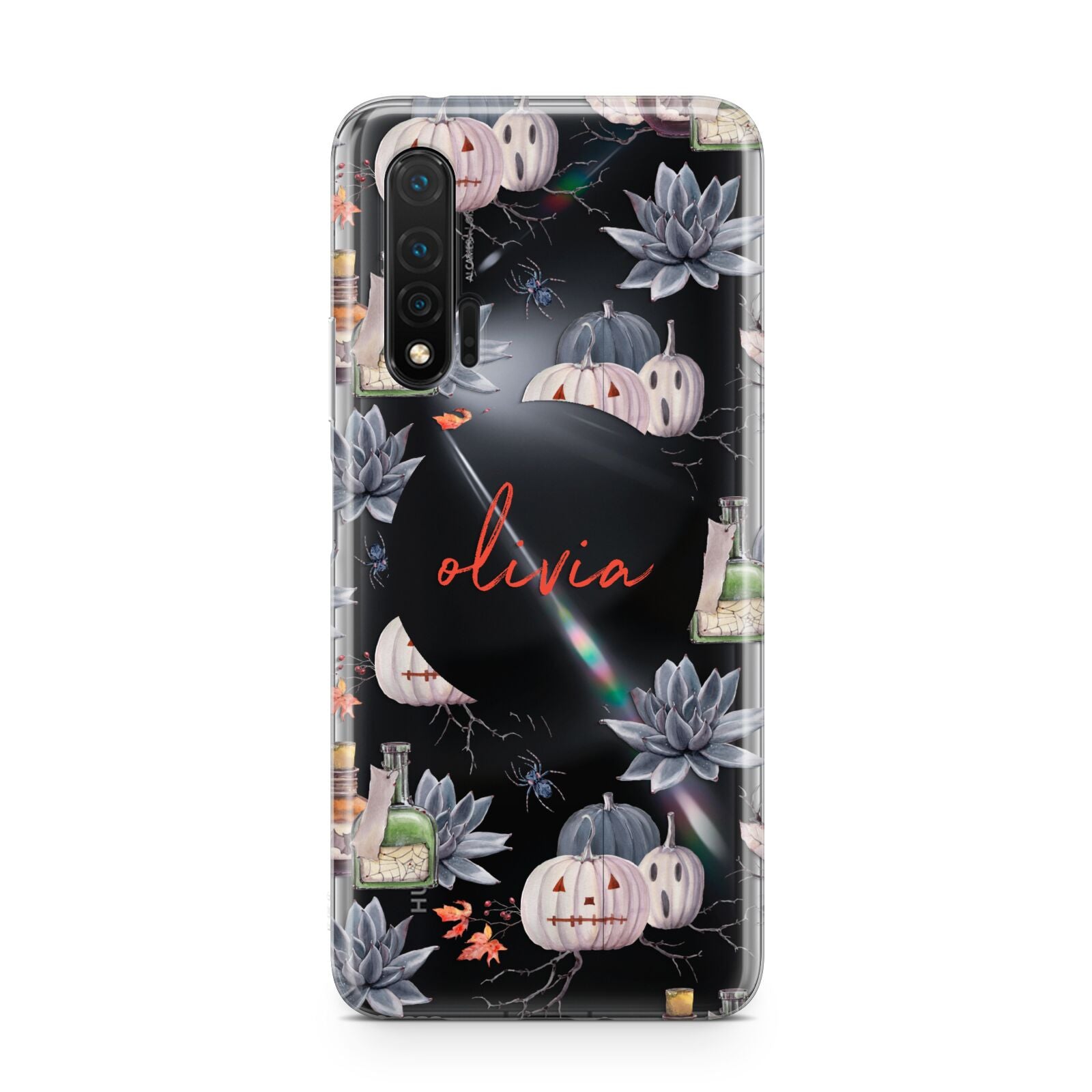 Personalised Floral Name Halloween Huawei Nova 6 Phone Case