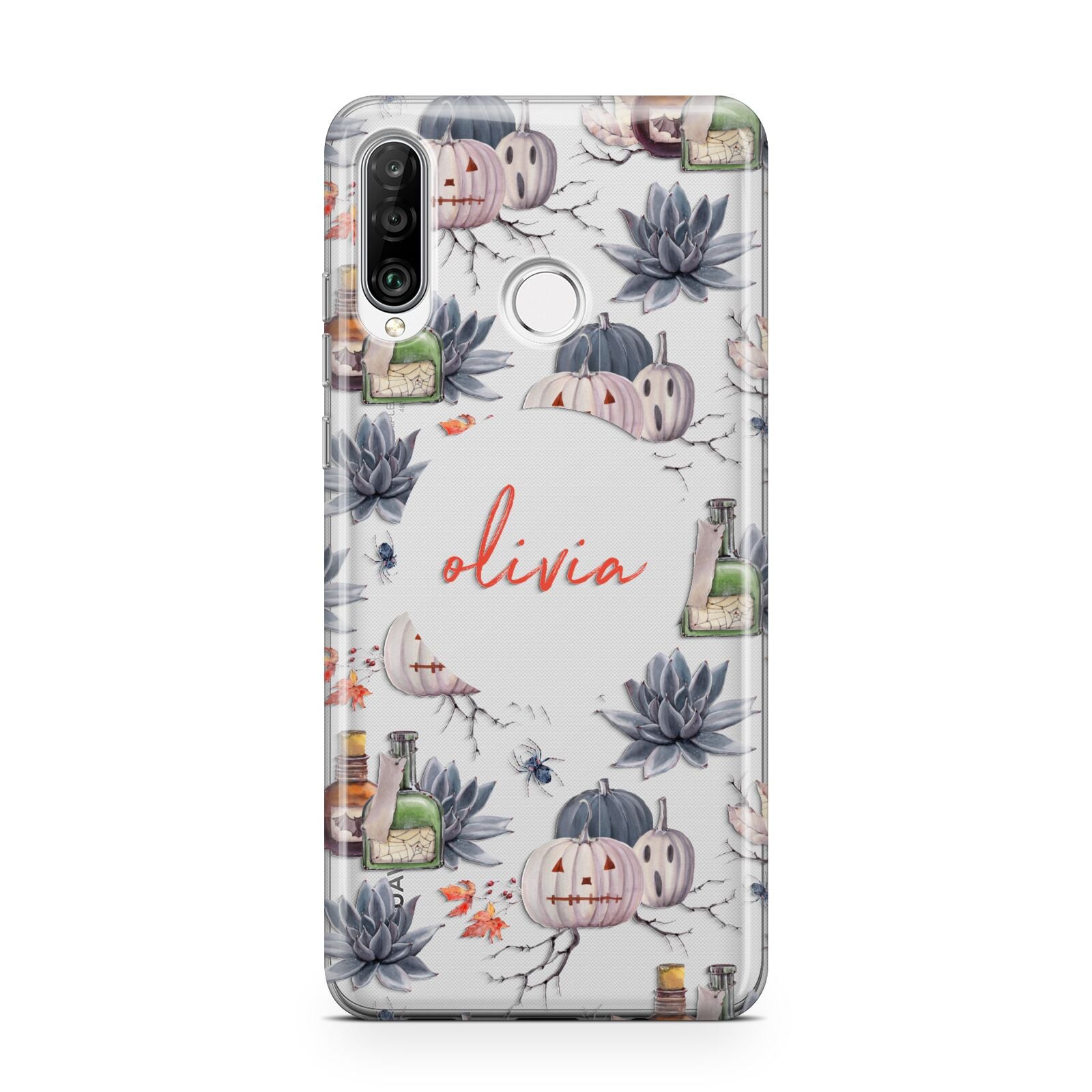 Personalised Floral Name Halloween Huawei P30 Lite Phone Case