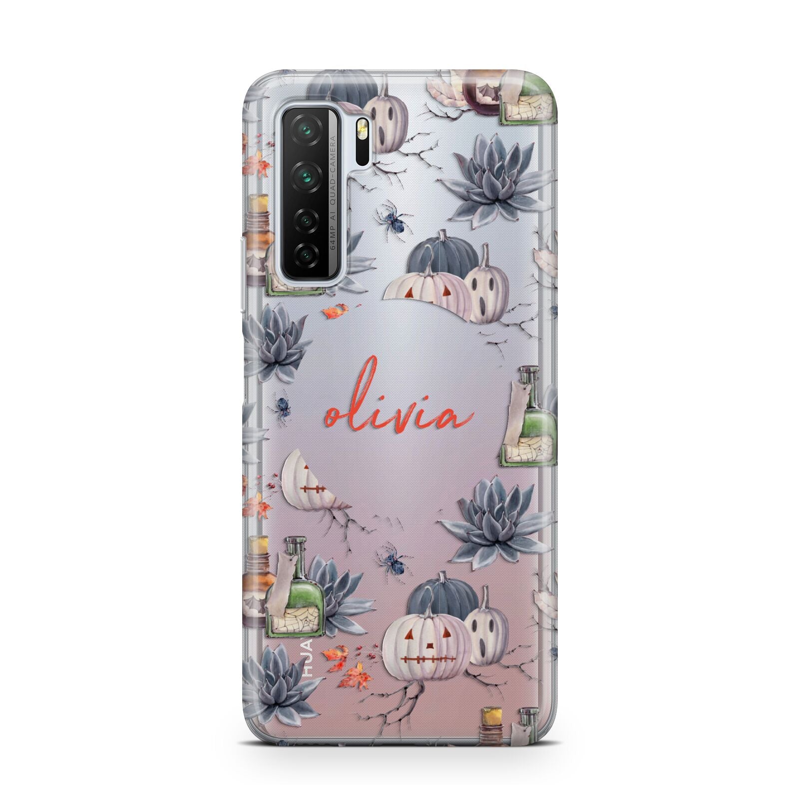 Personalised Floral Name Halloween Huawei P40 Lite 5G Phone Case