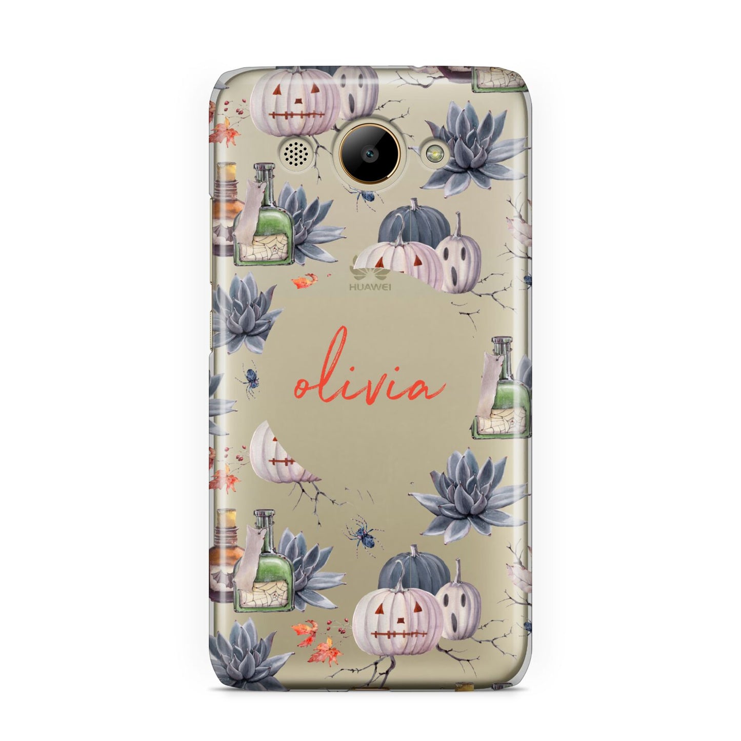 Personalised Floral Name Halloween Huawei Y3 2017