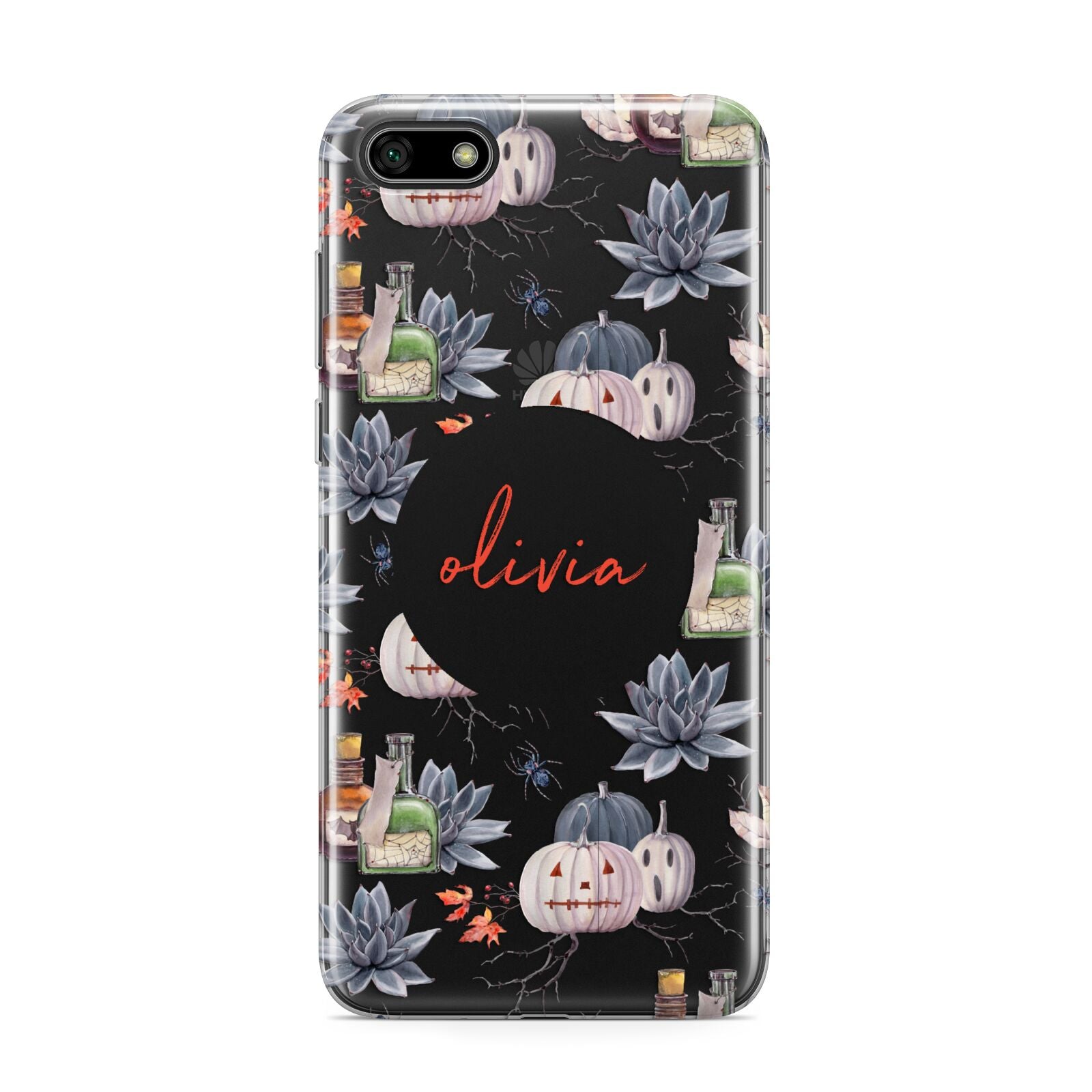 Personalised Floral Name Halloween Huawei Y5 Prime 2018 Phone Case