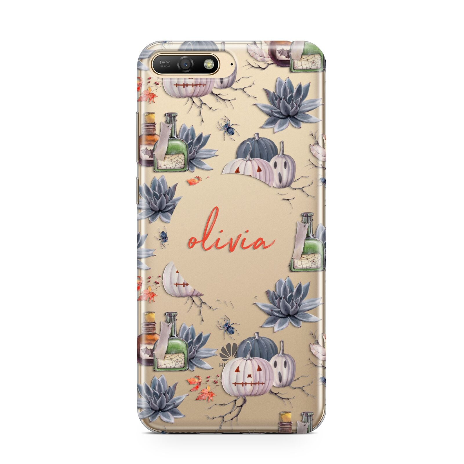 Personalised Floral Name Halloween Huawei Y6 2018