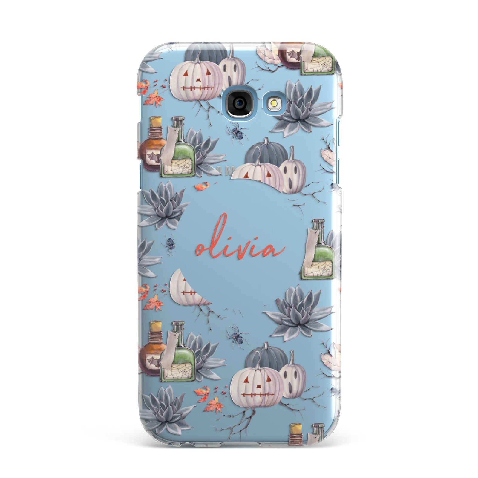 Personalised Floral Name Halloween Samsung Galaxy A7 2017 Case