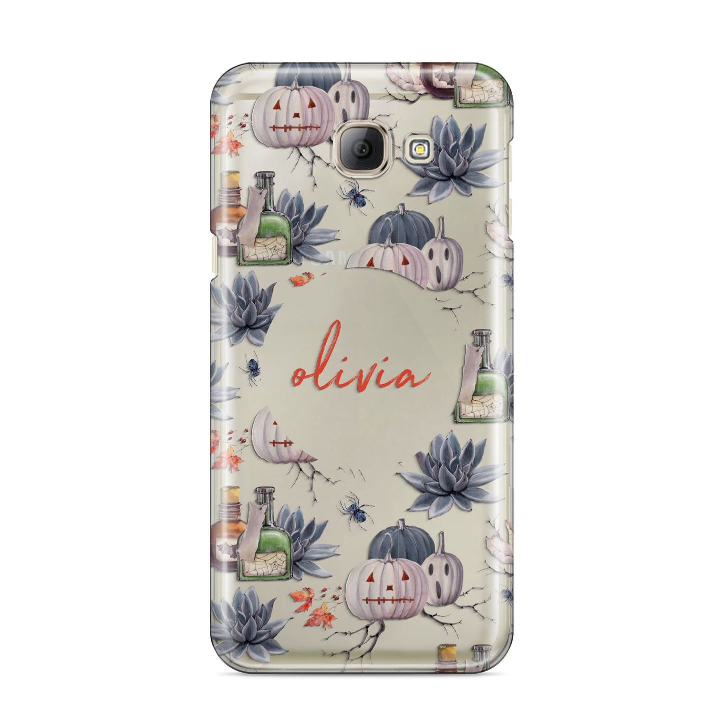Personalised Floral Name Halloween Samsung Galaxy A8 2016 Case