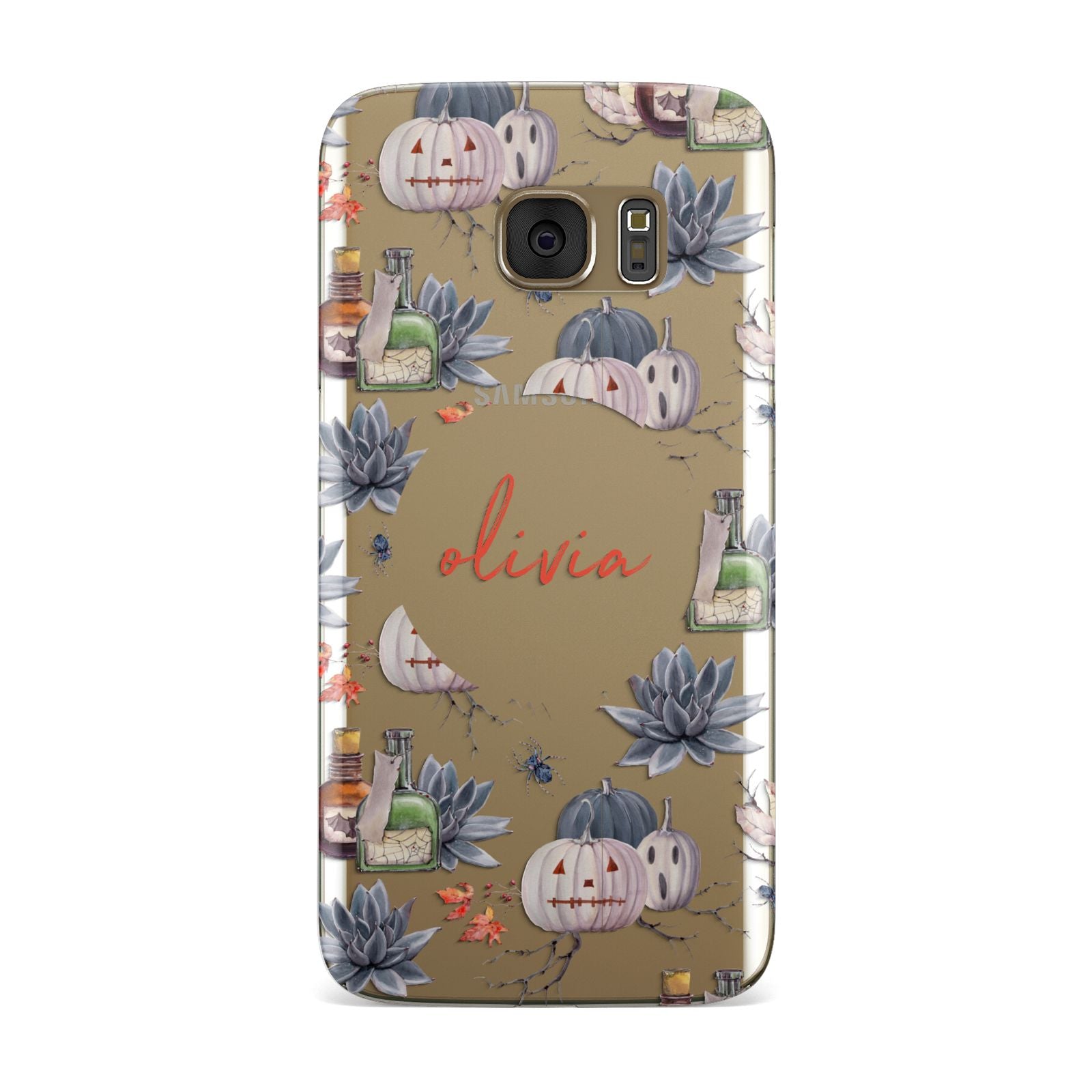 Personalised Floral Name Halloween Samsung Galaxy Case