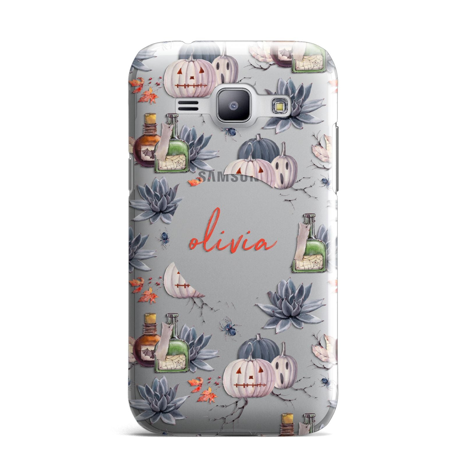 Personalised Floral Name Halloween Samsung Galaxy J1 2015 Case