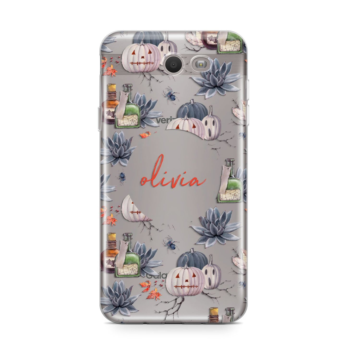 Personalised Floral Name Halloween Samsung Galaxy J7 2017 Case