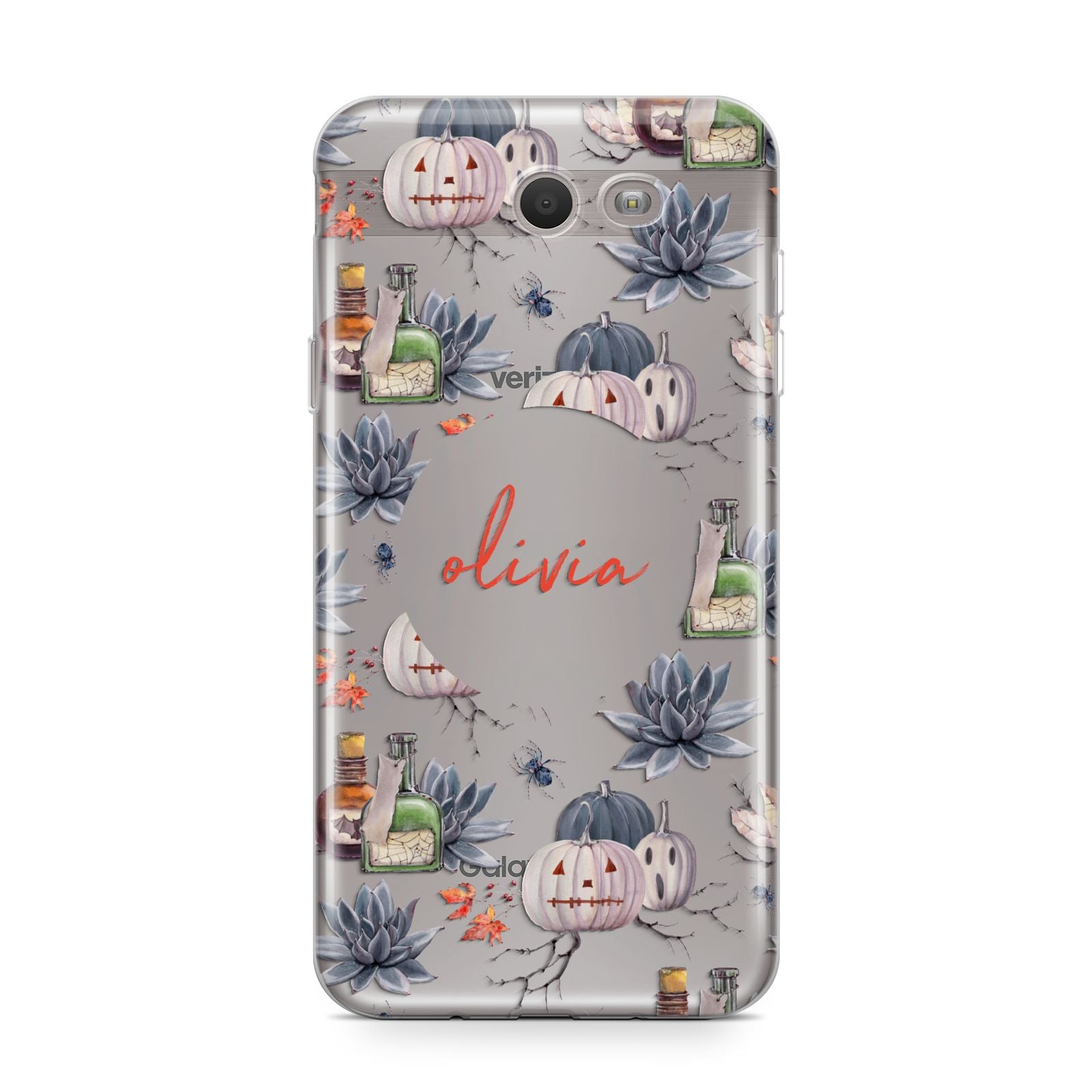 Personalised Floral Name Halloween Samsung Galaxy J7 2017 Case