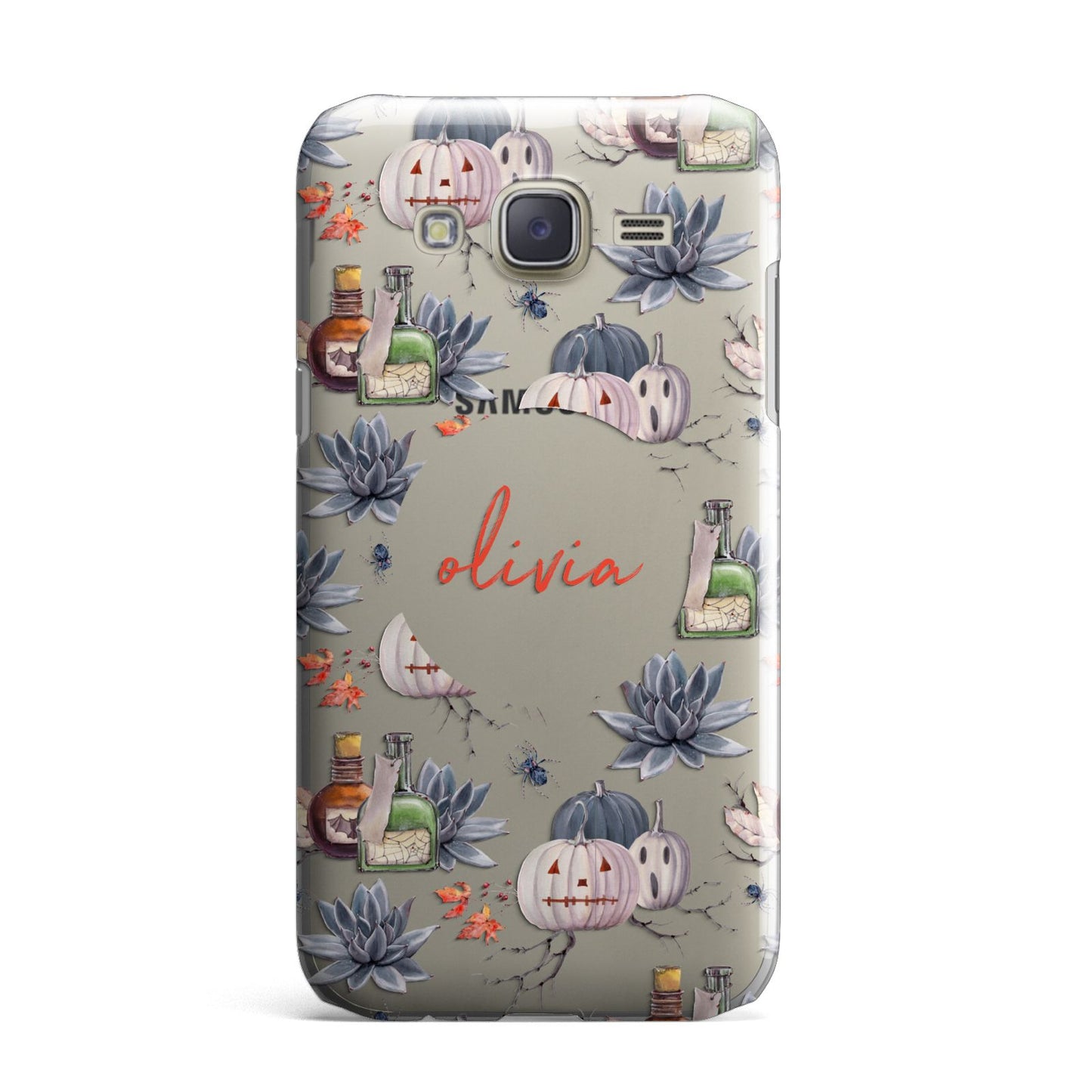 Personalised Floral Name Halloween Samsung Galaxy J7 Case